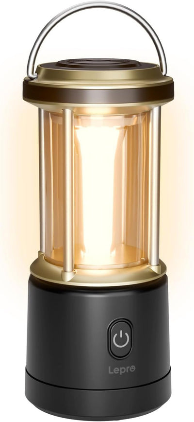 Lepro 1100LM Battery Powered LED Camping Lantern, Waterproof Tent Light with 4 Light Modes, Camping Essentials, Lantern Flashlight for Camping, Emergency Light, Power Outage, Not Rechargeable