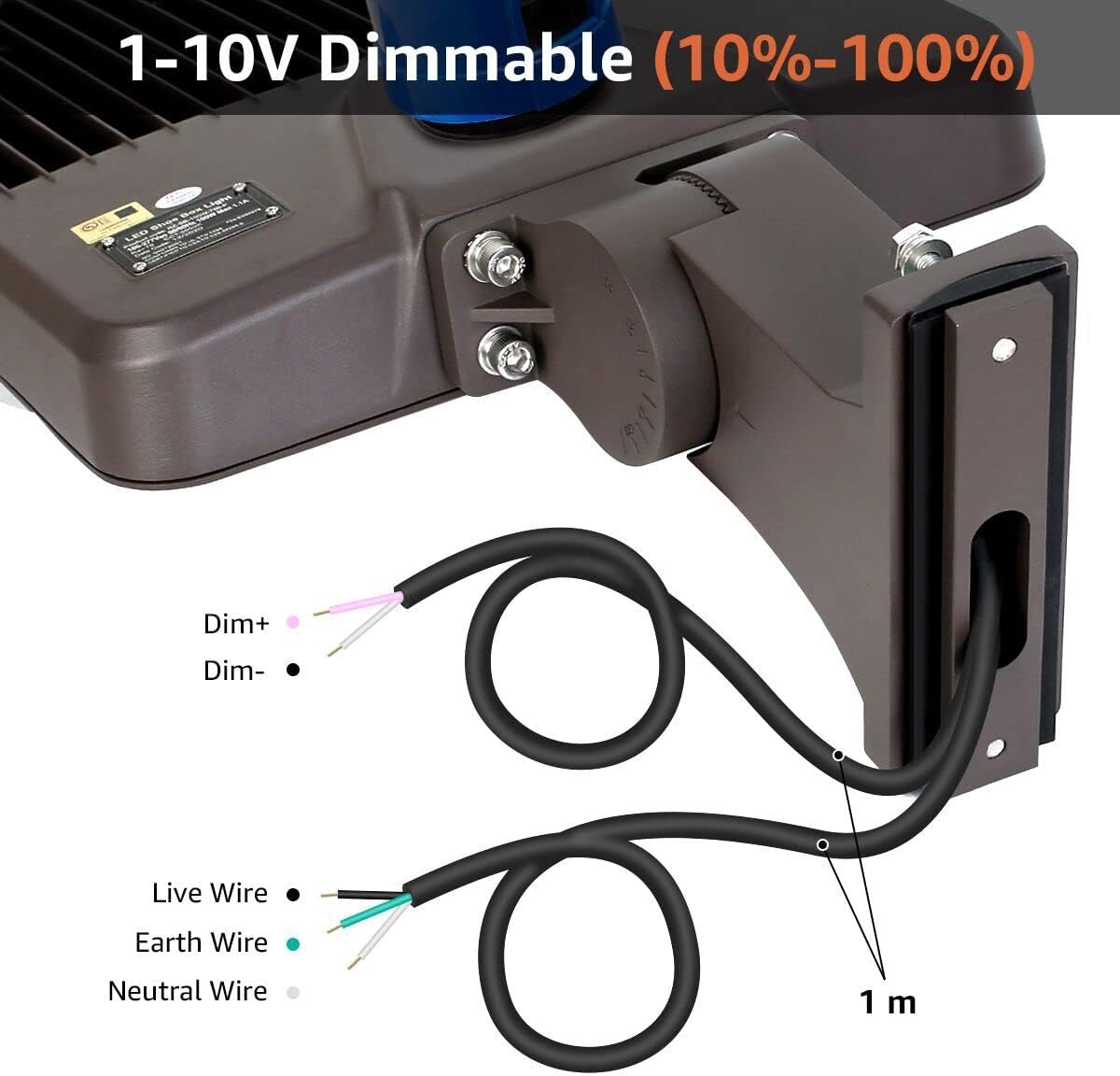 100W LED Parking Lot Light, Dusk to Dawn LED Shoebox Light for Streets, Parking Lots, Driveways
