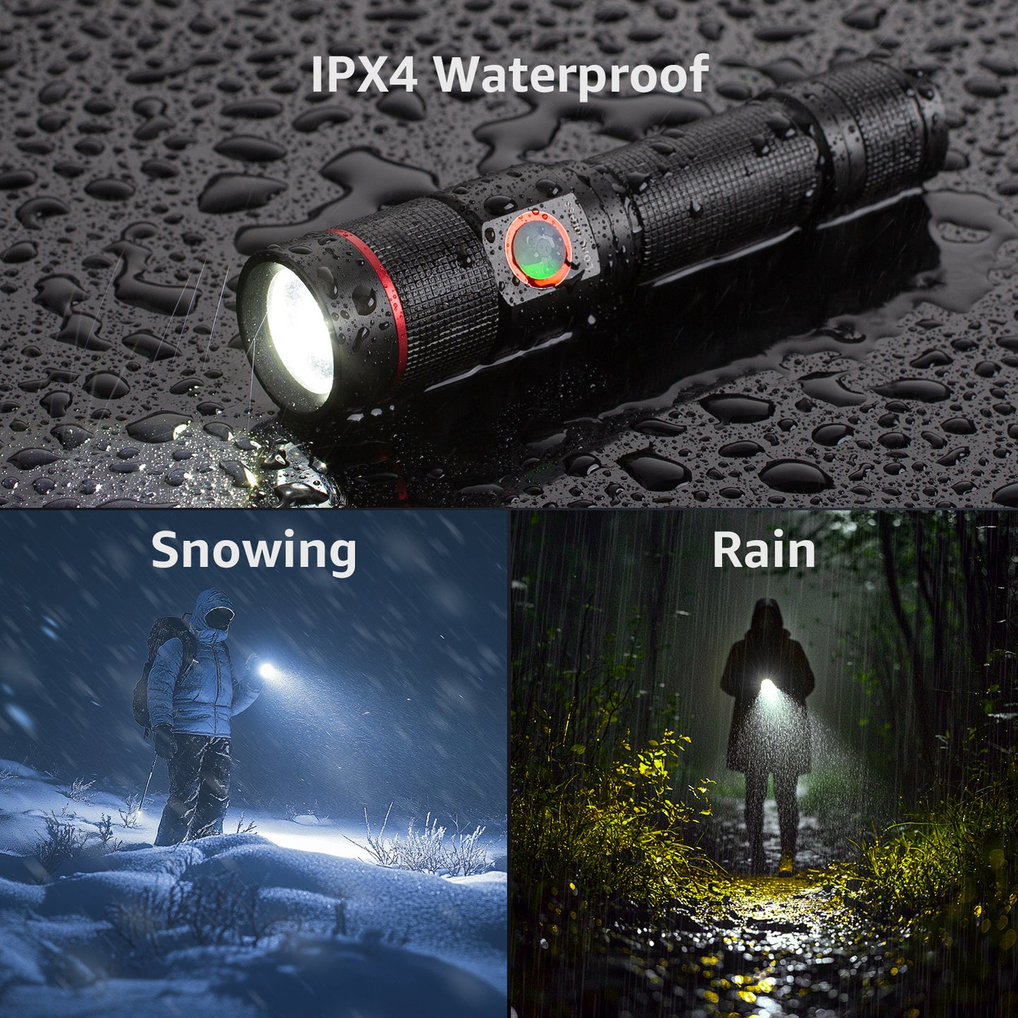 Lepro LED Flashlight Rechargeable, Flash Light Led flashlights high lumens Handheld Flashlights with TypeC Cable, Waterproof Super Bright Flashlight Tactical,Zoomable,5 Modes,Waterproof Lampe de poche