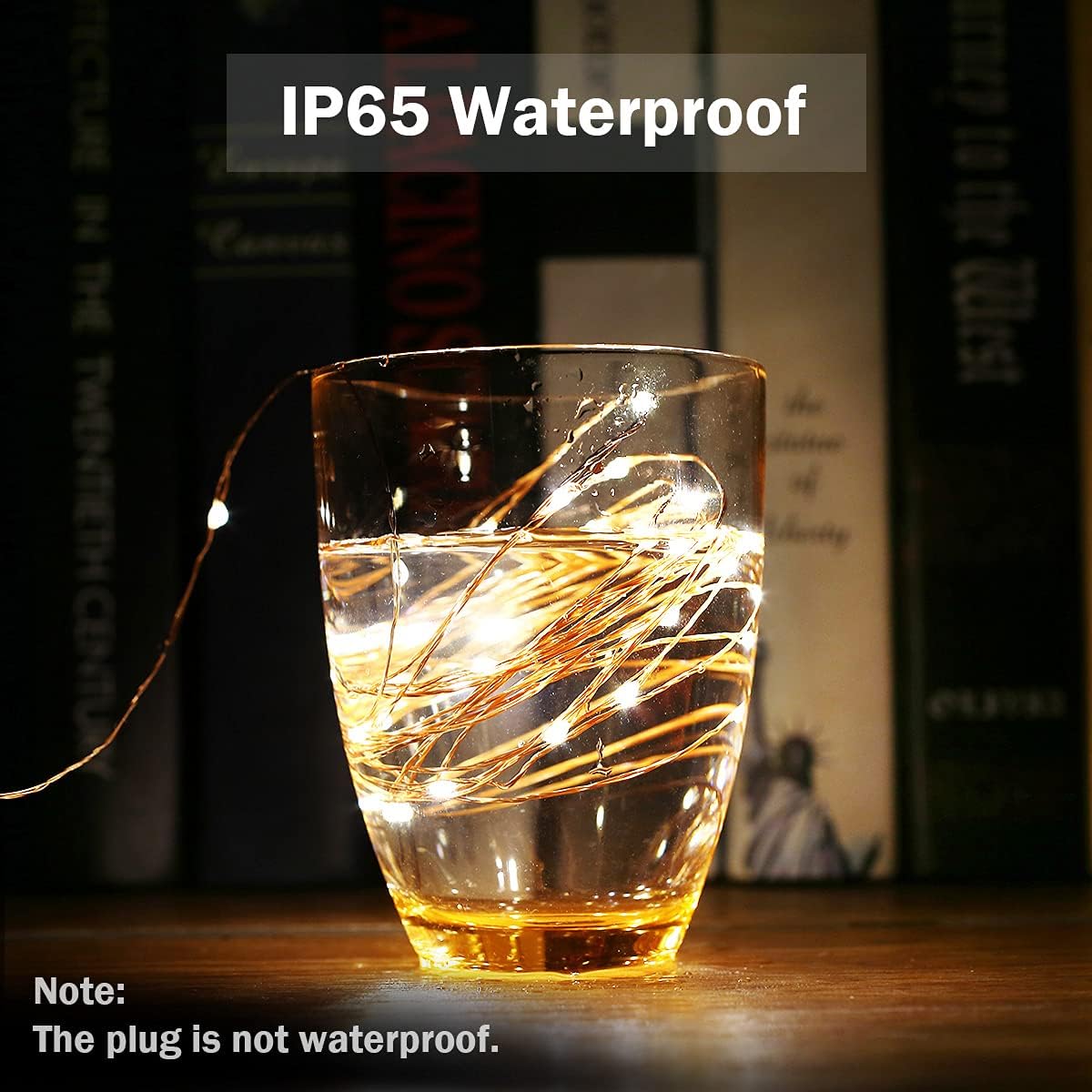 Lepro LED string lights with 100 warm white LEDs on waterproof copper wire, ideal for indoor and outdoor decorative lighting.