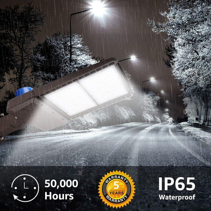 200W LED Parking Lot Light, Dusk to Dawn LED Shoebox Light for Streets, Parking Lots, Driveways, etc., 26000 Lumens Bright Light