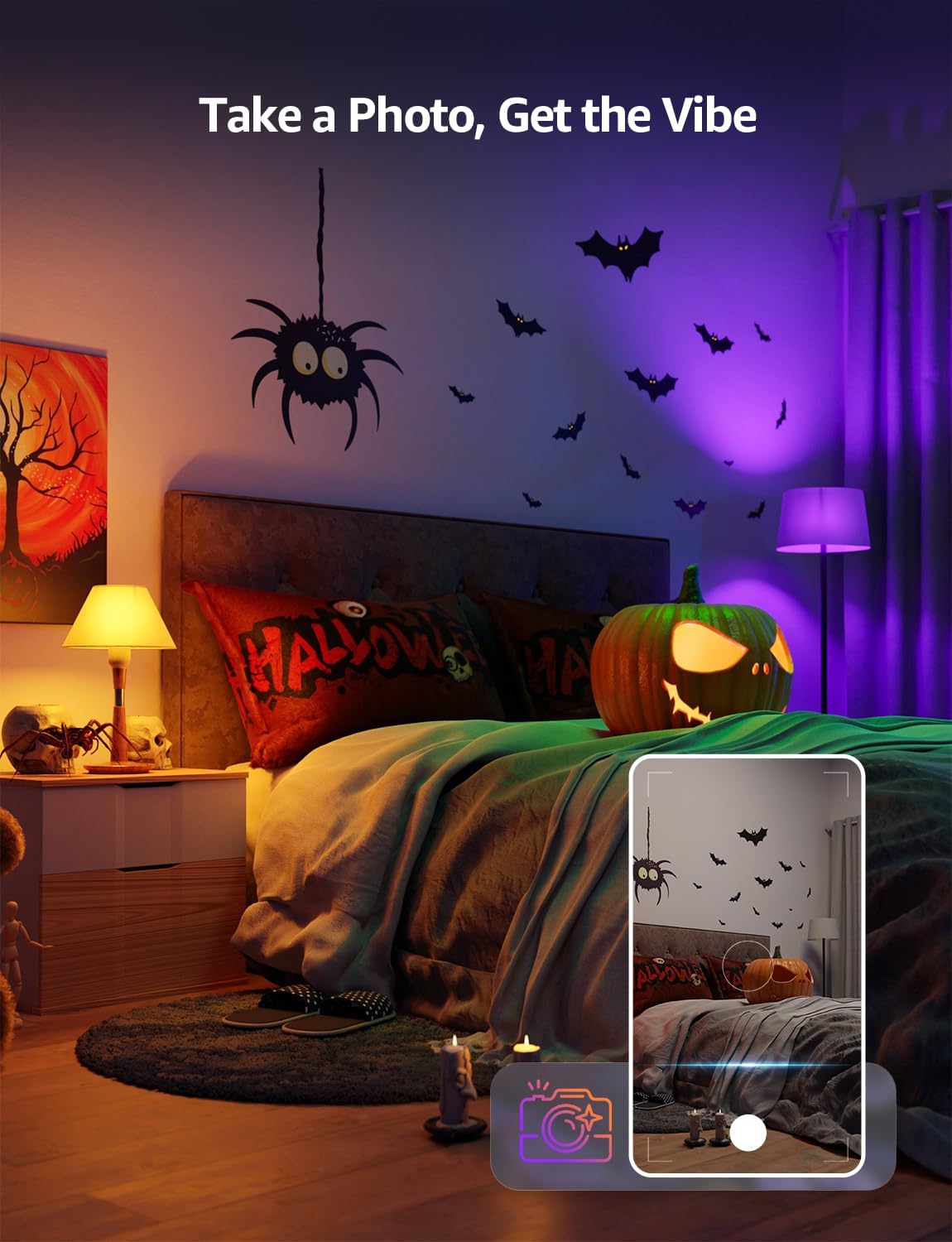 Lepro B2 AI smart light bulbs, 4-pack, RGBWW color-changing A19 LED bulbs with WiFi, Bluetooth, voice control, and music sync.