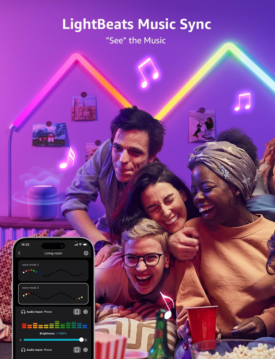 Lepro WL1 AI Glide Smart Wall Light, LLM RGBIC Glide Led Wall Lights, Work with Alexa/Google Assistant, Music Sync TV LED Backlight, Multi Segmented DIY, 8 Pcs+4 Corners Smart LED Lights for Gaming