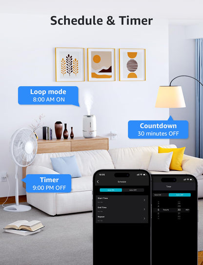 Lepro P1 Smart Plug Mini 15A, WiFi Outlet Plugs Compatible with Alexa & Google Assistant, Voice/APP Control, Timer & Group Controller, 2.4Ghz Only, ETL & FCC Certified, 2-Pack