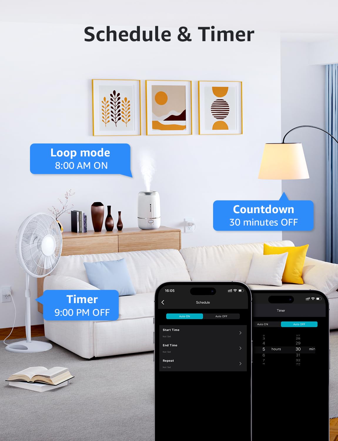 P1 Smart Plug Mini 15A, WiFi Outlet Plugs Compatible with Alexa & Google Assistant, Voice/APP Control, Timer & Group Controller, ETL & FCC Certified, 2.4GHz Only, 4-Pack