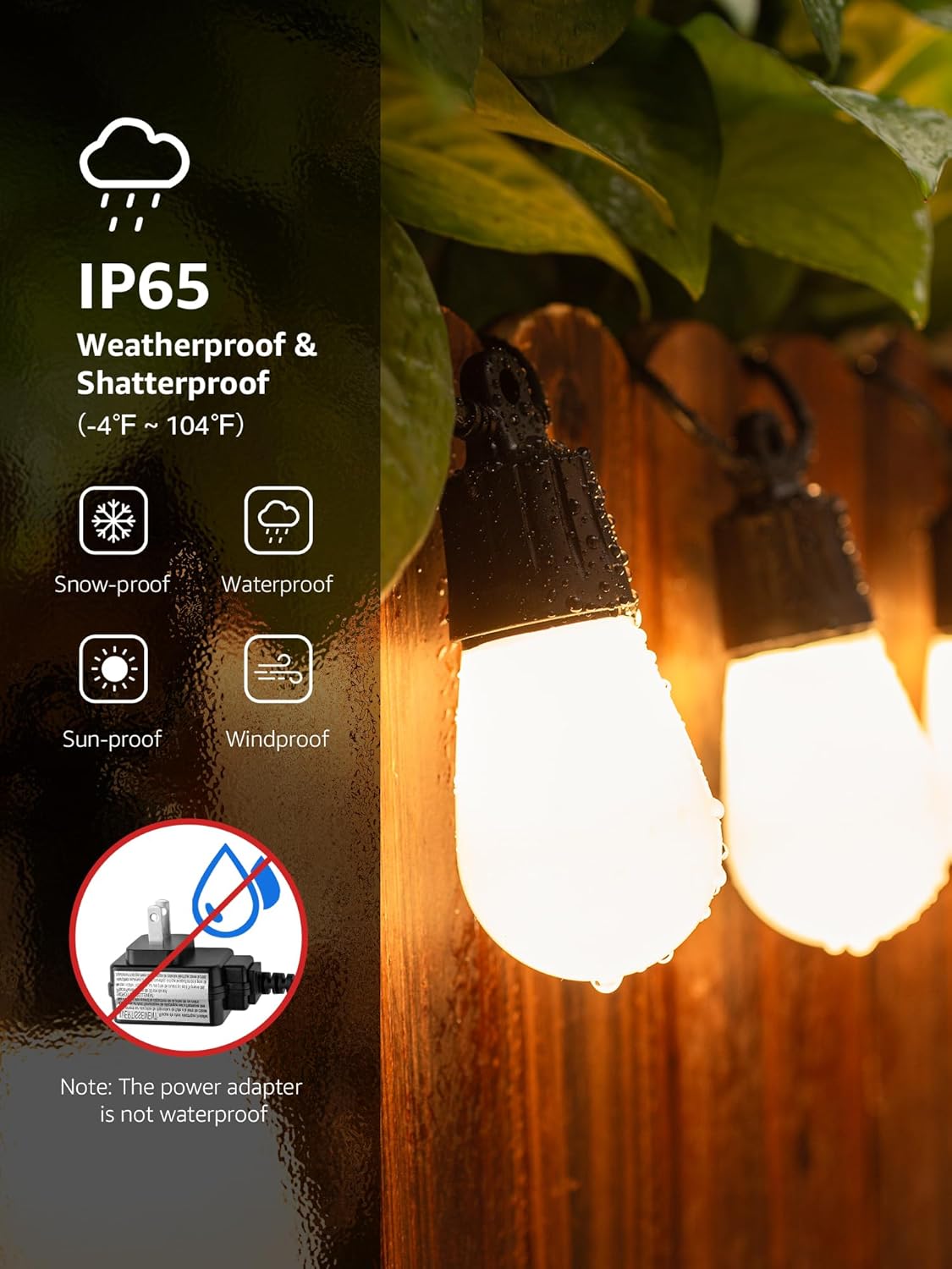 Lepro ZB1 Upgraded Version AI Smart Outdoor String Lights, 100ft RGB+IC Warm White Patio Lights, 30 Dimmable S14 LED Bulbs Outdoor Lights, Works with Alexa/Google, APP Control, 2.4GHz WiFi+Bluetooth, No Remote