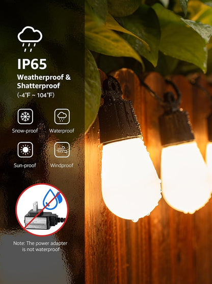 Lepro ZB1 Upgraded Version AI Smart Outdoor String Lights, 100ft RGB+IC Warm White Patio Lights, 30 Dimmable S14 LED Bulbs Outdoor Lights, Works with Alexa/Google, APP Control, 2.4GHz WiFi+Bluetooth, No Remote