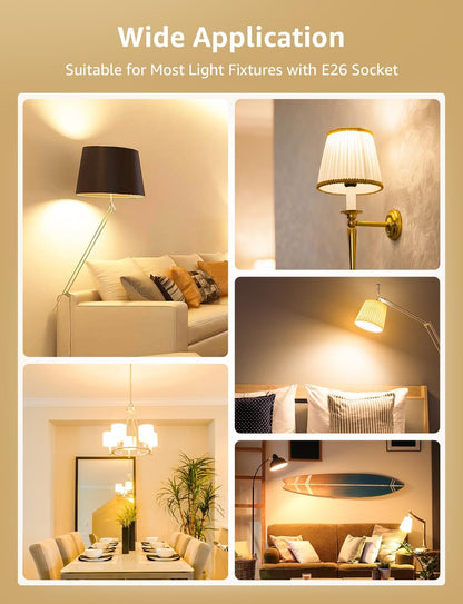 Lepro Dimmable LED Light Bulbs, 100 Watt Equivalent, 14W 1500 Lumens Soft Warm White 2700K LED Bulbs, A19 E26 Standard Base Light Bulb, UL FCC Listed, 15000 Hour Lifetime, 6 Packs