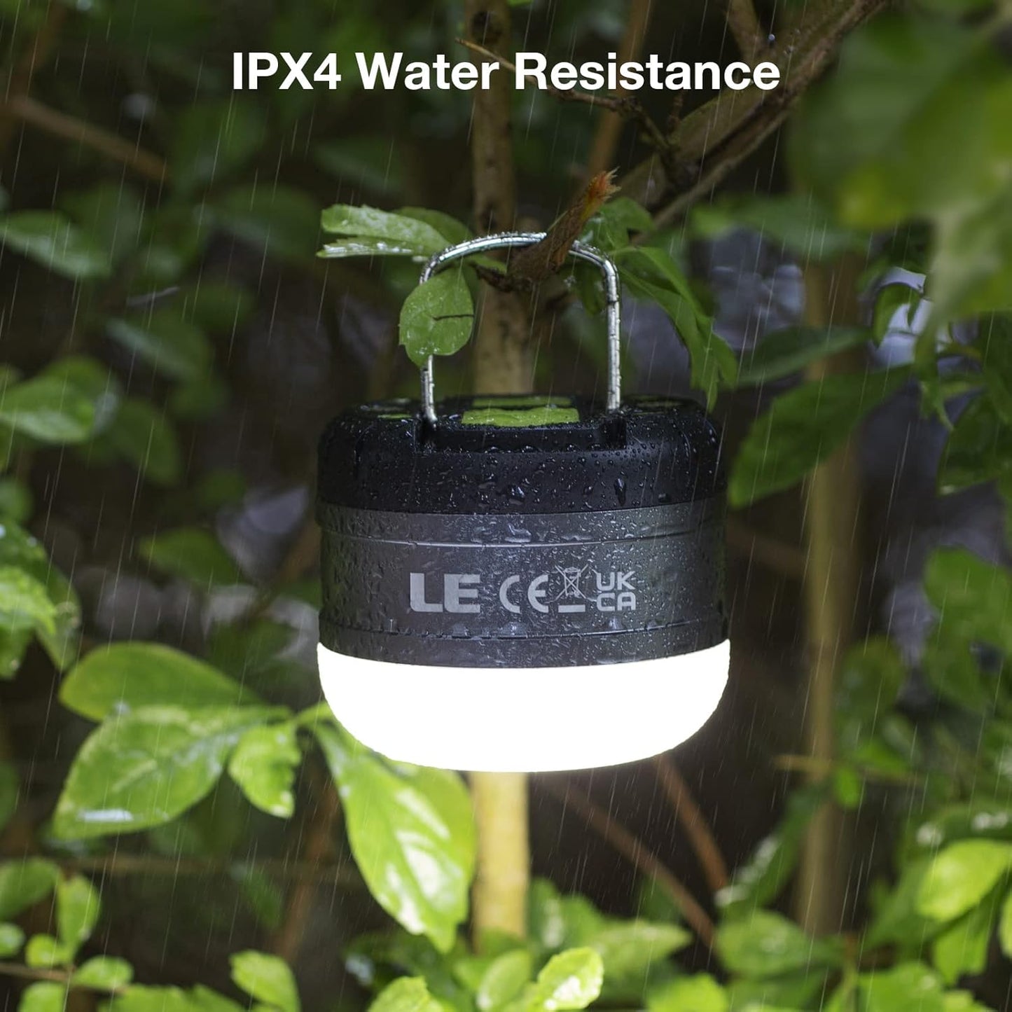 LE USB Rechargeable LED Camping Lantern, 280lm Outdoor Portable Tent Light with Magnet, 3000mAh Power Bank, 3 Lighting Modes, Waterproof Emergency Mini Camp Lantern Light