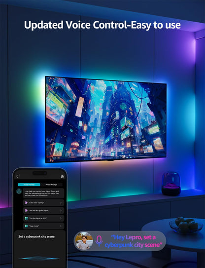 32.8ft(16.4ft*2) RGB LED Light Strips Kit with Remote Control, Color Changing LED Strip Lights for Bedroom, Room, Kitchen and TV Decoration