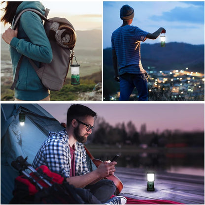 Lepro Portable LED Camping Lantern, 350LM Bright Camping Light with 4 Lighting Modes Battery Powered Camping Lamp for Outdoor, Car Camping, Tent, Power Outage, Emergency