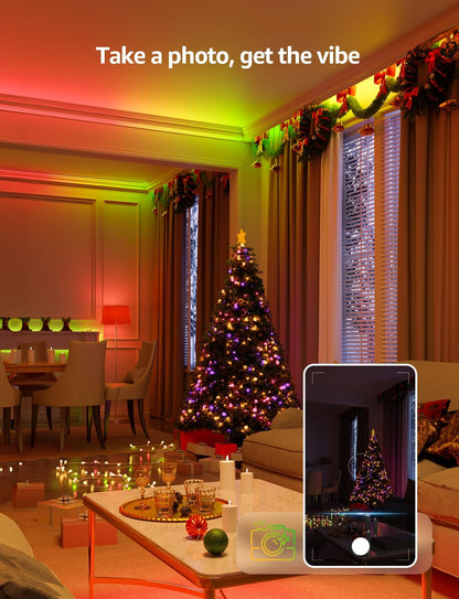 Lepro LED Strip Lights Kit, 50ft Ultra-Long RGB LED Light Strips, Dimmable Color Changing Light Strip with Remote Control, 450 Leds 12V Led Tape Light for Kitchen, Bedroom and More, Non-Waterproof (24.6ft*2)