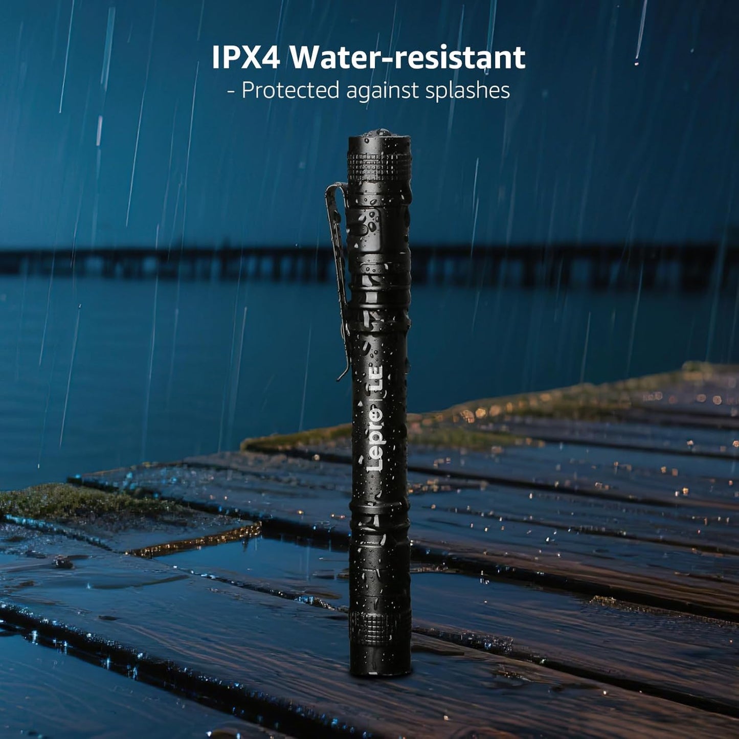 LE LED Pen Flashlight, Compact and Ultra Bright XPE LED Tactical Penlight Flashlight, Waterproof AAA Battery Powered Pocket Flashlight with Clip, 2 Packs