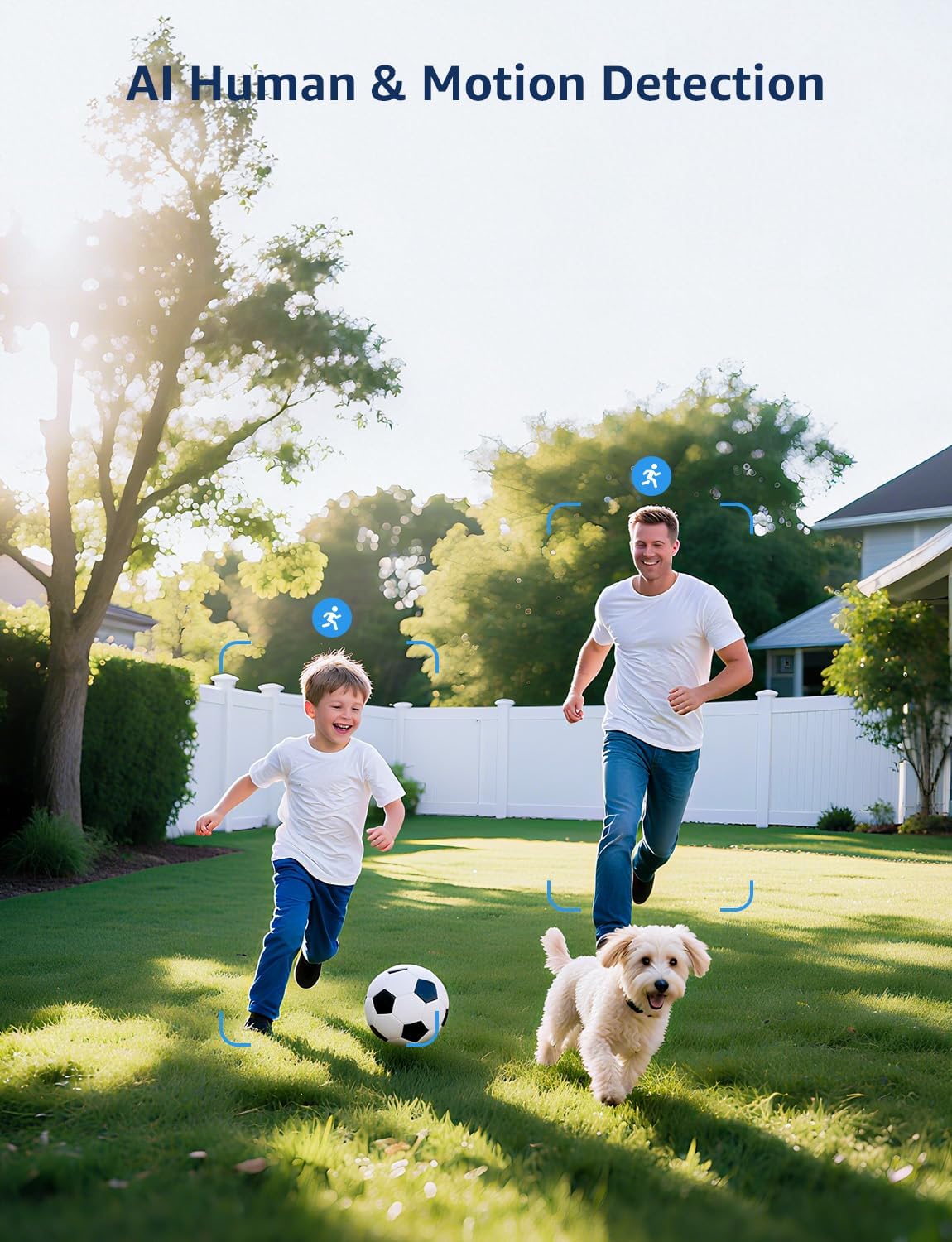 Lepro 2K indoor/outdoor security camera with full color night vision, 2-way audio, smart monitoring for baby and pets.