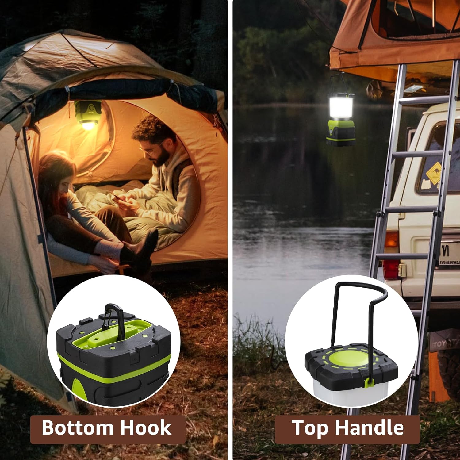 LE 1500LM Battery Powered LED Camping Lantern, Waterproof Tent