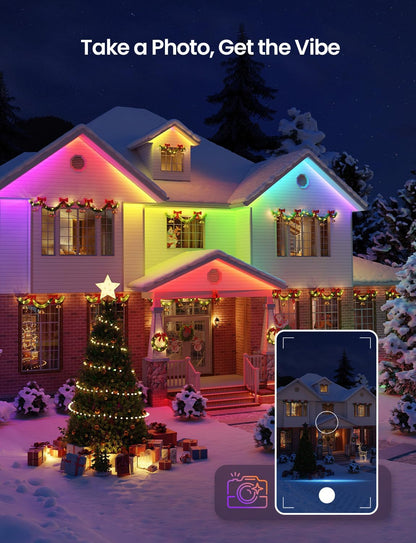 Lepro SW1 AI RGBICW Outdoor LED Strip Lights, Waterproof LED Lights, Work with Alexa and Google Assistant, Personalized AI Lighting Designer, Music Sync Outdoor Lights for Eave, Balcony, Pool