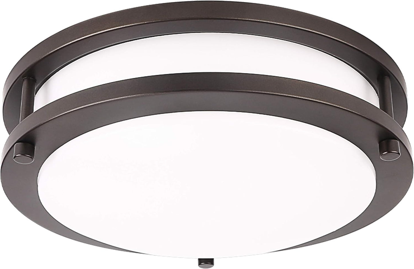 LE Flush Mount Ceiling Light, 16W 10.5 Inch Dimmable Flush Mount Brushed Nickel Light Fixture, 1200lm 80W Incandescent Bulb Replacement Round Flushmount Light for Kitchen, Hallways, Living Room and Bedroom, Daylight White (Black)
