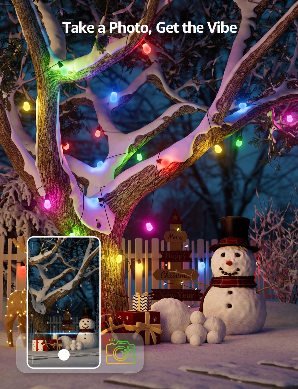 Lepro ZB1 AI Smart String Lights APP Control, 100ft RGB+IC+Warm White Patio Lights 30 LED Bulbs, Alexa Google Enabled Outdoor Lights, AI Generated Lighting LLM, Music Sync, 2.4 GHz WiFi + Bluetooth