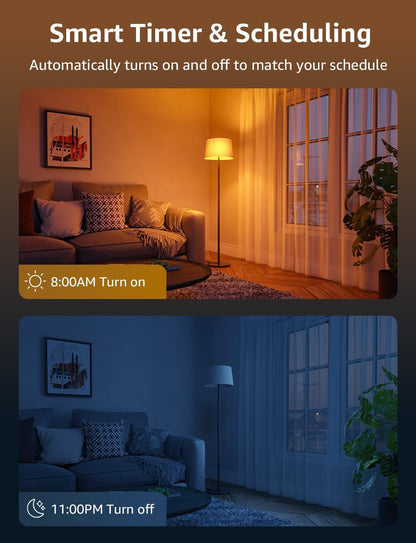 Lepro B3 AI Smart Bulb, 1500 Lumen Smart Light Bulb 100W RGBWW Dimmable, Color Changing LED Light Bulbs A21 E26, Work with Alexa and Google Assistant, WiFi & Bluetooth, Music Sync, 4 Packs