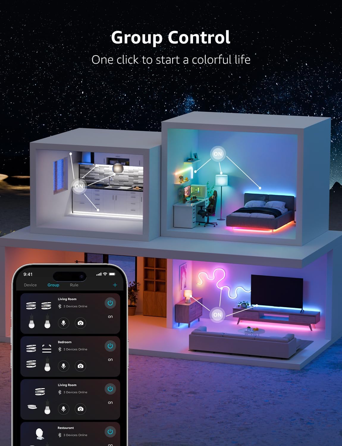 Lepro S1 AI LED Lights, 98.4ft WiFi RGBIC Led Lights Strip for Bedroom, Work with Alexa & Google LED Strip Lights, Music Sync LLM RGB Lights, Color Segment DIY LED Light Strips, Christmas Decorations