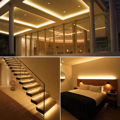 LE LED Light Strip, 32.8ft 600LEDs 2835SMD, Flexible LED Strip, 12V DC Non-Waterproof, for DIY Home Kitchen Car Bar Party Decoration, Power Adapter Not Included, Warm White (16.4ft*2)