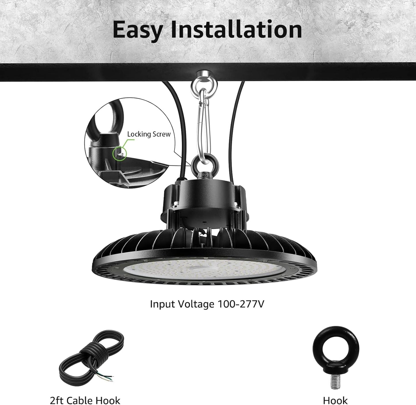 100W UFO High Bay LED Light, 13000 LM Dimmable for Warehouse, Workshop,Factory & Garage, 300W Metal Halide Equivalent, UL Listed | Limited-Time 10% Off