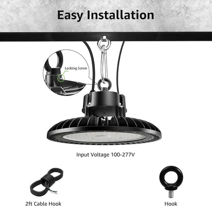 100W UFO High Bay LED Light, 13000 LM Dimmable for Warehouse, Workshop,Factory & Garage, 300W Metal Halide Equivalent, UL Listed | Limited-Time 10% Off