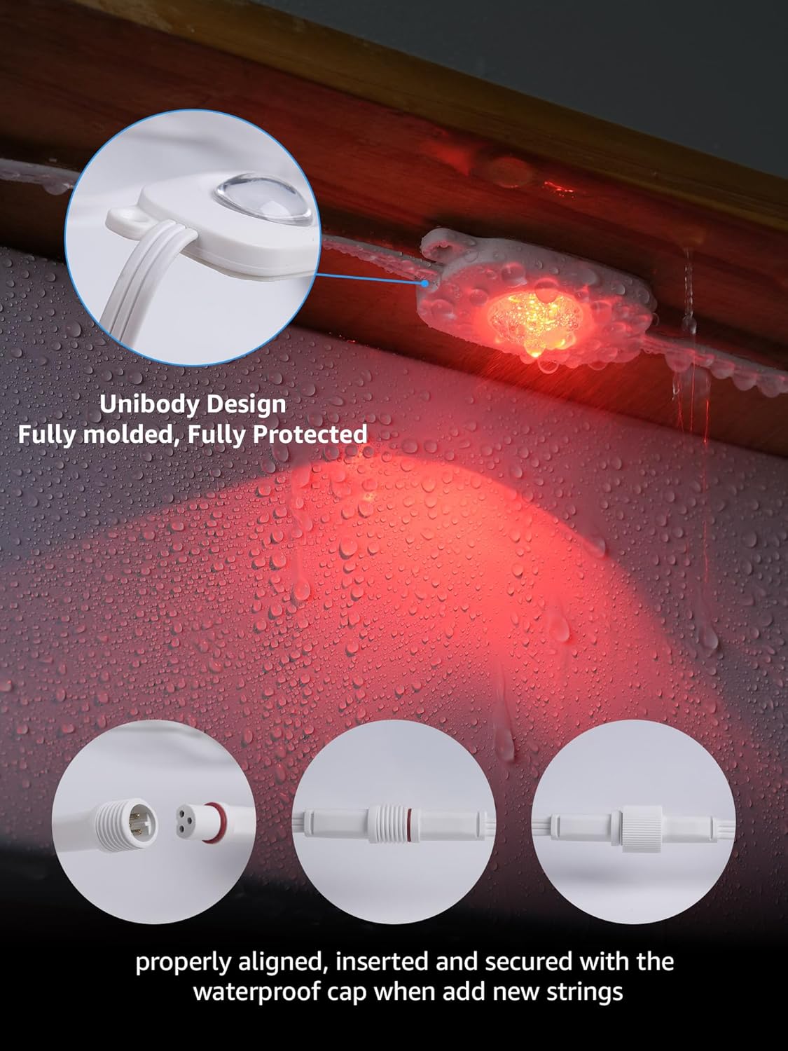 EE1 Permanent Lights Accessories Only, 25ft EE1 Permanent Outdoor Lights Single Strand Without Adapter and in-line Controller