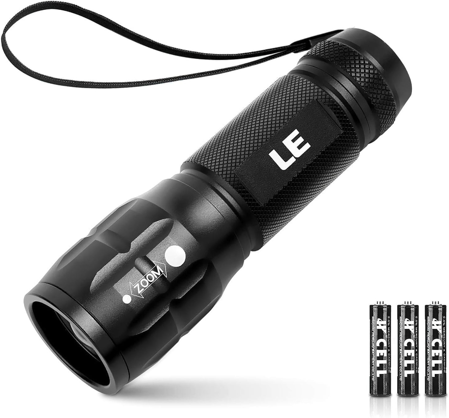 LE Tactical Flashlight, Super Bright Pocket Flashlight, Waterproof XPE LED Flashlight with 3 Light Modes, Portable Zoomable LED Torch Light for Camping, Running, Reading, Hiking, AAA Battery Included