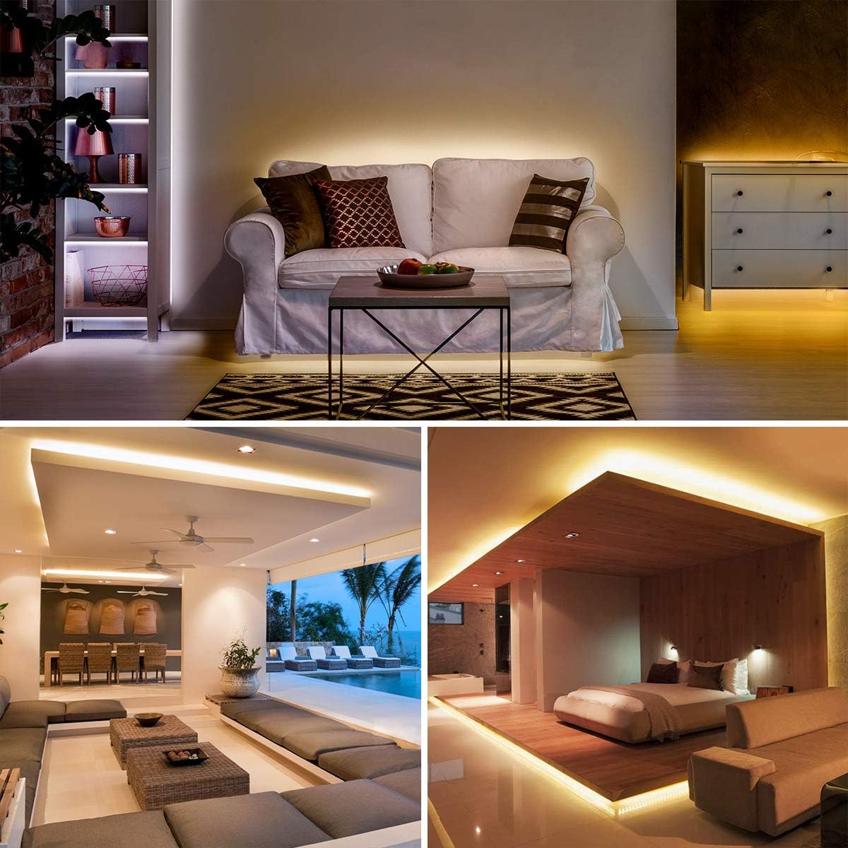 32.8ft 3000K-6000K Tunable White LED Strip Lights, Dimmable Super Bright LED Tape Lights with 600 SMD 2835 LEDs for Living Room, Kitchen, Bedroom, Dining Room