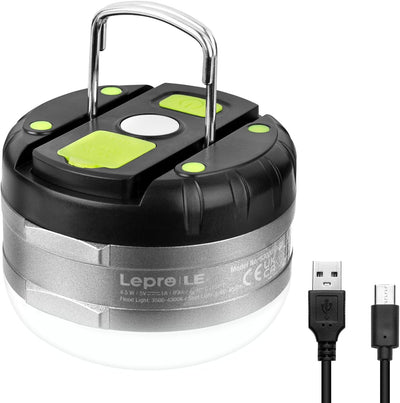 LE USB Rechargeable LED Camping Lantern, 280lm Outdoor Portable Tent Light with Magnet, 3000mAh Power Bank, 3 Lighting Modes, Waterproof Emergency Mini Camp Lantern Light