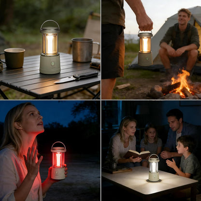 Lepro 1100LM Battery Powered LED Camping Lantern, Waterproof Tent Light with 4 Light Modes, Camping Essentials, Portable Lantern Flashlight for Camping, Emergency Light, Power Outage, Not Rechargeable