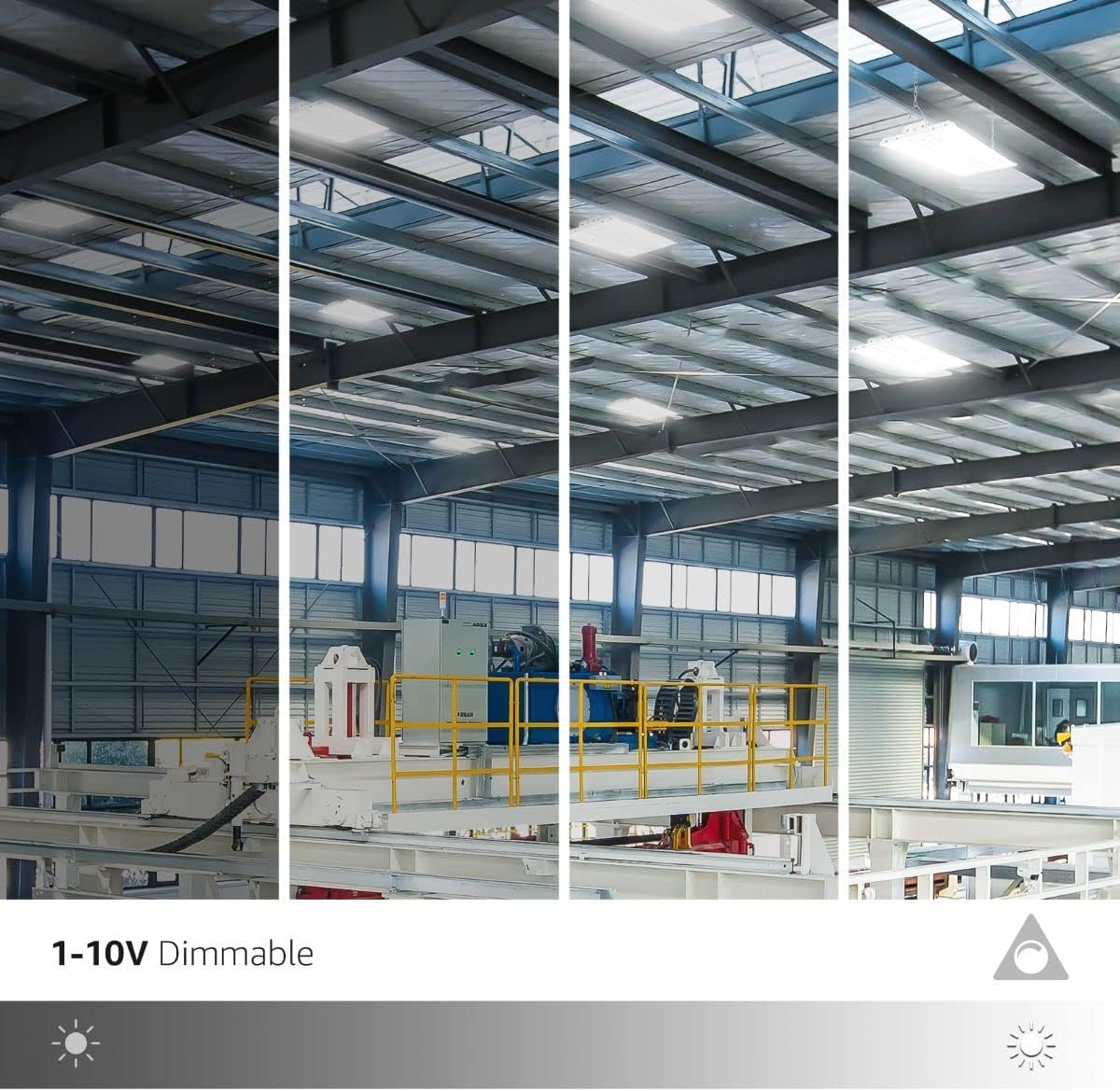 Lepro 165W dimmable linear LED high bay light with 23,100 lumens, 5000K, ideal for warehouses and factories, 2ft industrial lighting