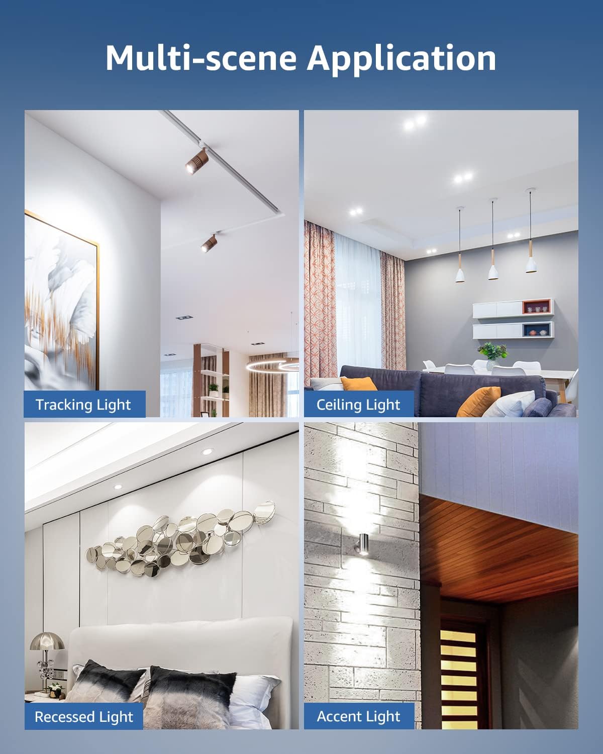 LE GU10 LED Bulbs, 5000K Daylight White GU10 Bulb 50W Equivalent Non-Dimmable, 4W PAR16 LED Spotlight Bulb for Track Lighting, 350lm Light Bulbs for Kitchen, Range Hood, Living Room, Bedroom, 6 Packs