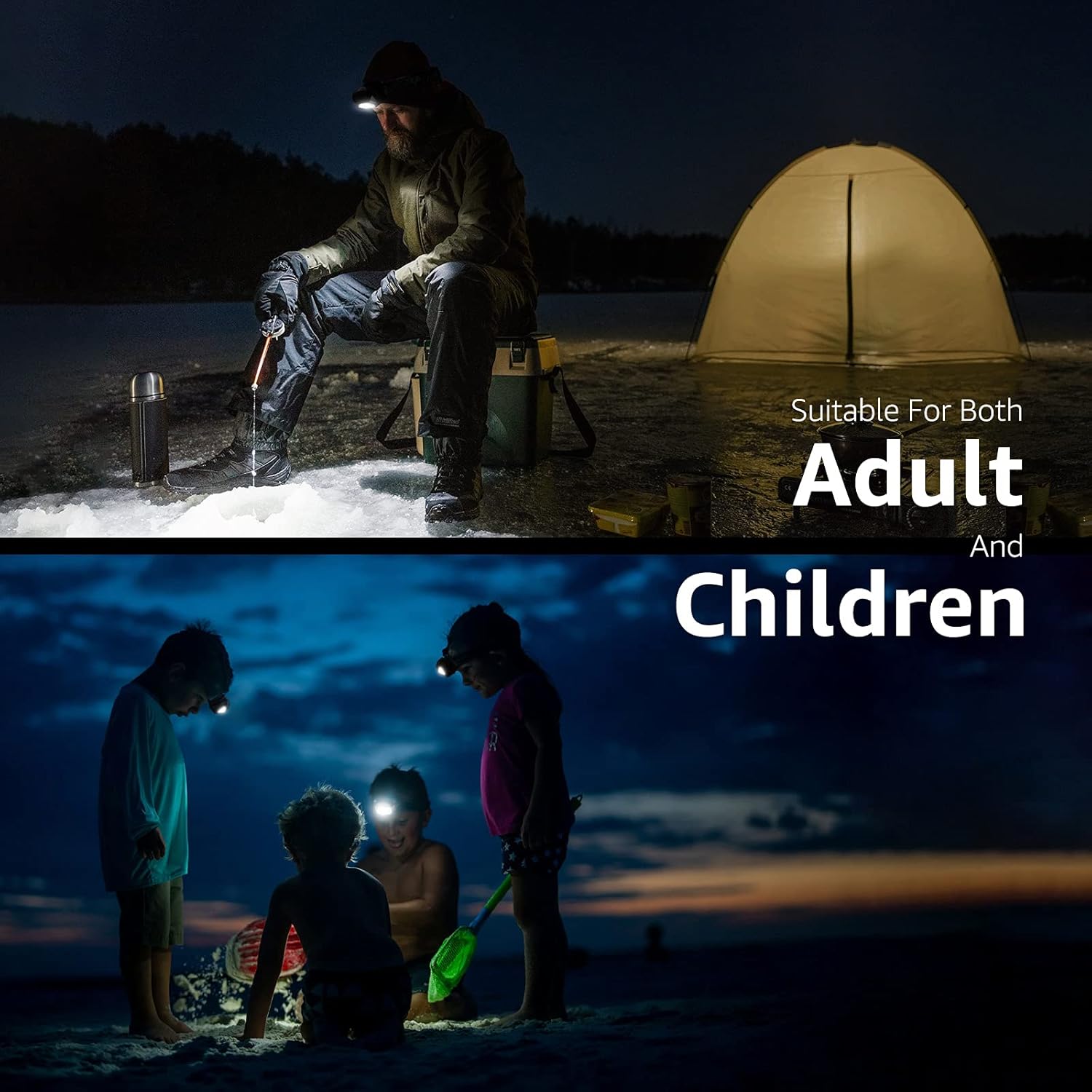 LE Rechargeable LED Headlamp, Dimmable Flashlight Headlamp with 5 Light Modes and Adjustable Headband, USB Cable Included, Rechargeable Headlights for Camping Hunting Climbing Running Outdoor