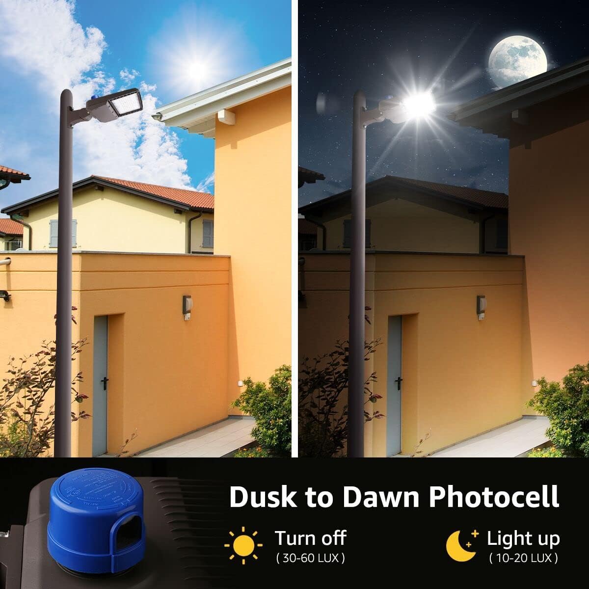 100W LED Parking Lot Light, Dusk to Dawn LED Shoebox Light for Streets, Parking Lots, Driveways