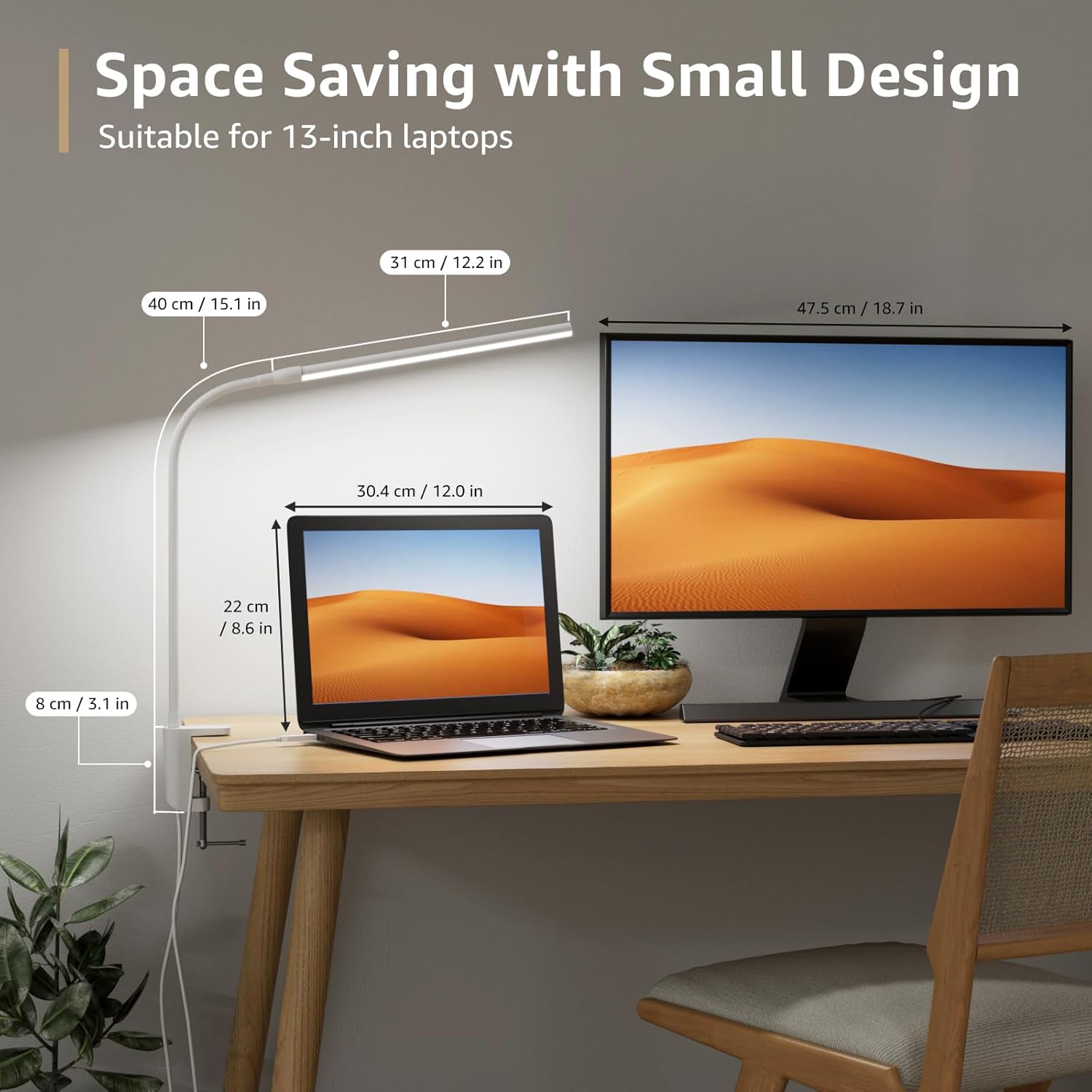 Lepro Desk Lamp with Clamp Clip on Light, Dimmable USB LED Reading light with 3 Color Modes 10 Brightness, Eye-Caring Flexible Gooseneck Table Lamp for Bed Headboard, Workbench, Home Office, Computer, White