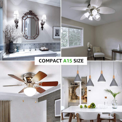 Lepro Refrigerator Light Bulb, A15 E26 Fridge Light Bulb 40W Equivalent, 5W 450lm Non-dimmable moistureproof Freezer Light Bulb, Daylight White, 2 Packs