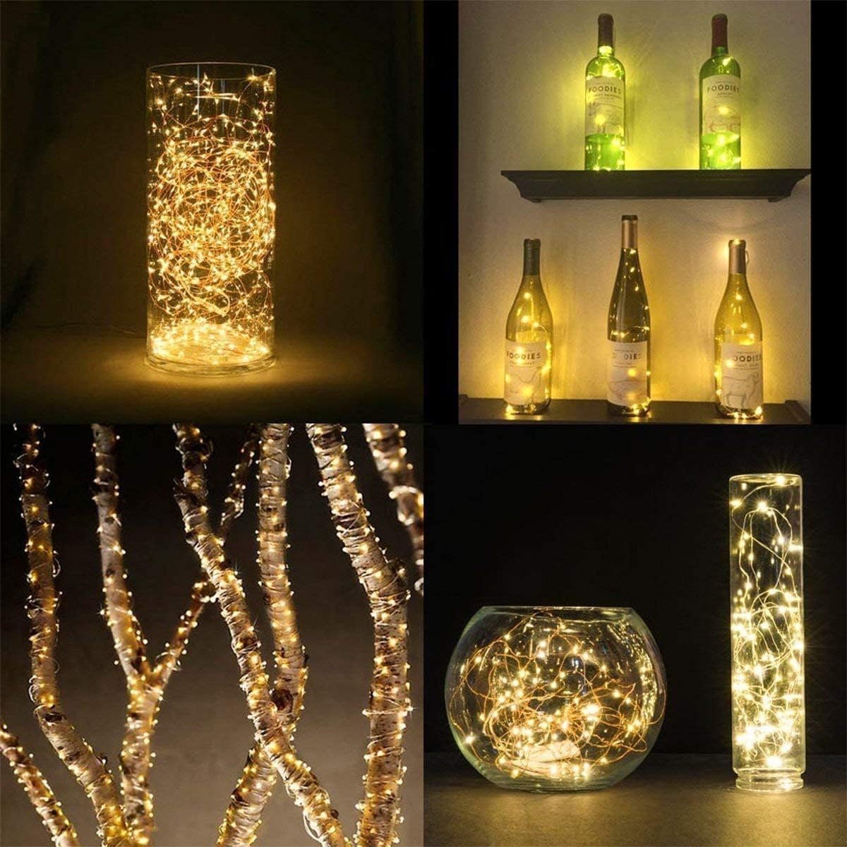 LE Fairy Lights Plug in, 20M 66ft Waterproof String Lights Indoor, Copper Wire, 200 LEDs, 3000K Warm White LED String Lights for Bedroom Decoration, Patio, Wedding, Party, Christmas