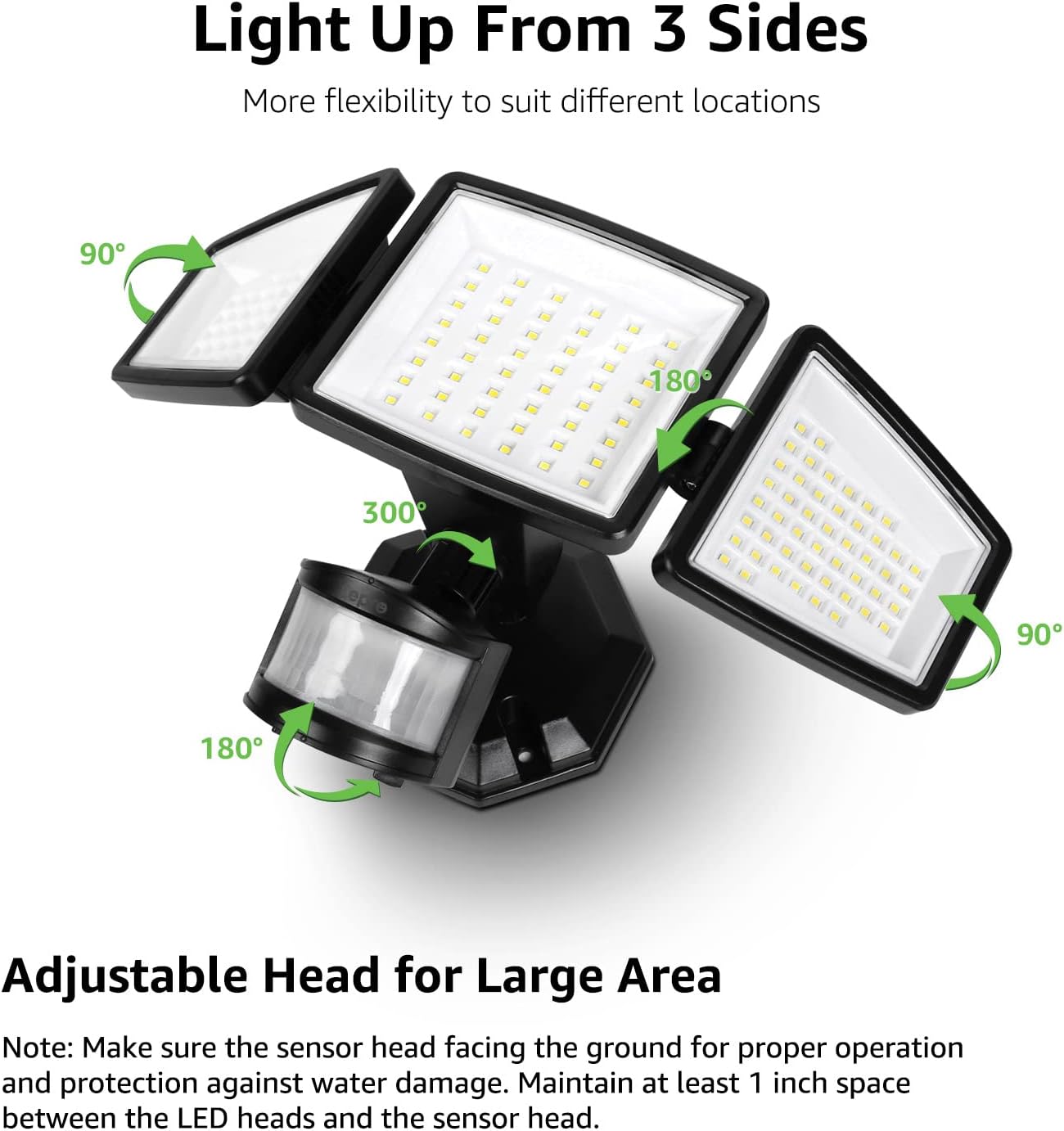 Lepro Motion Sensor Lights Outdoor, 27W Ultra Bright 3200LM LED Security Flood Lights with Motion Sensor, IP65 Waterproof Outdoor Motion Light, Black