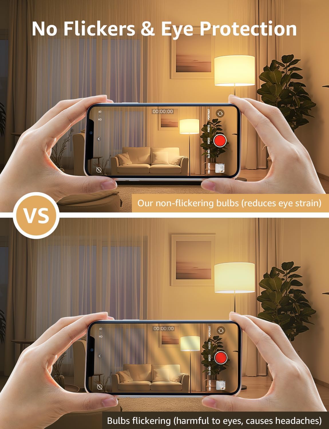 Lepro Dimmable LED Light Bulbs, 60W Equivalent LED Bulb, 2700K Warm White, 9.5W 800LM A19 E26 Standard Medium Base, UL FCC Listed, 15000 Hour Lifetime, 6 Packs