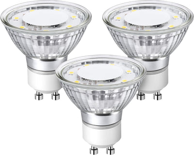 LE GU10 LED Bulbs, 5000K Daylight White GU10 Bulb 50W Equivalent Non-Dimmable, 4W PAR16 LED Spotlight Bulb for Track Lighting, 350lm Light Bulbs for Kitchen, Range Hood, Living Room, Bedroom, 3 Packs