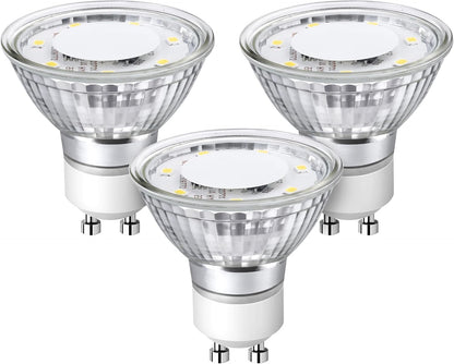 LE GU10 LED Bulbs, 5000K Daylight White GU10 Bulb 50W Equivalent Non-Dimmable, 4W PAR16 LED Spotlight Bulb for Track Lighting, 350lm Light Bulbs for Kitchen, Range Hood, Living Room, Bedroom, 3 Packs