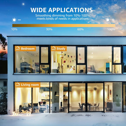 Lepro LED Pot Lights 4 Inch, 10W Dimmable Slim Recessed Lights with Junction Box, 750LM 3000K LED Ceiling Downlight for Kitchen Living Room Bedroom, Energy Star Certified, 12 Pack