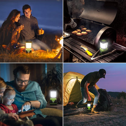 Lepro Outdoor LED Camping Lantern, 1000LM, Battery Powered, Dimmable Camping Lights, Waterproof Emergency Lights for Power Outages, Portable Tent Light Camping Lamp for Hiking, Fishing, Green