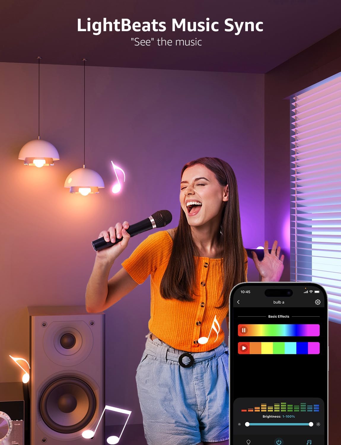 B1 AI Smart Bulb, Color Changing Light Bulbs, Work with Alexa and Google Assistant, WiFi & Bluetooth LED Light Bulb, Music Sync, Via Lepro App, RGBWW Dimmable LLM, A19 E26 800 Lumen, 8 Packs