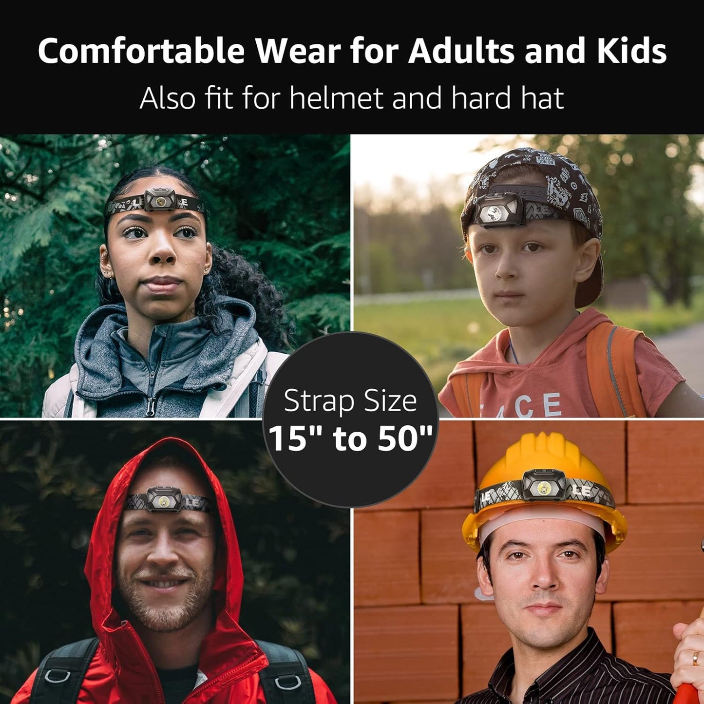 LE LED Headlamp, Super Bright Battery Operated Head Lamp, White & Red Light and 6 Lighting Modes, Compact and Lightweight, Waterproof Headlamp Flashlight for Camping Hunting Climbing Running Outdoor, 2 Packs