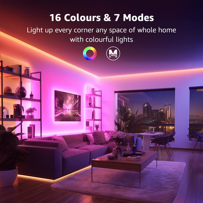 Lepro LED Strip Lights Kit, 16.4ft RGB LED Light Strips, Color Changing Light Strip with Remote Control, 12V Power Supply for Kitchen, Bedroom, and More, Non Waterproof