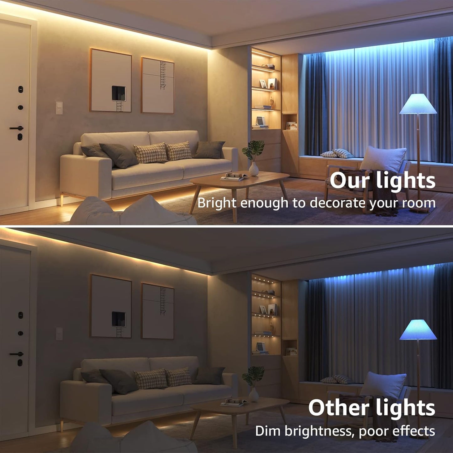 LE Smart WIFI LED Strip Lights, 32.8ft 300 LEDs Wireless APP Controlled Waterproof RGB Light Strip Kit Compatible with Alexa and Google Assistant, Dimmable Color Changing 5050 LED Tape Light with Power Supply, No Hub Required, 16.4ft*2
