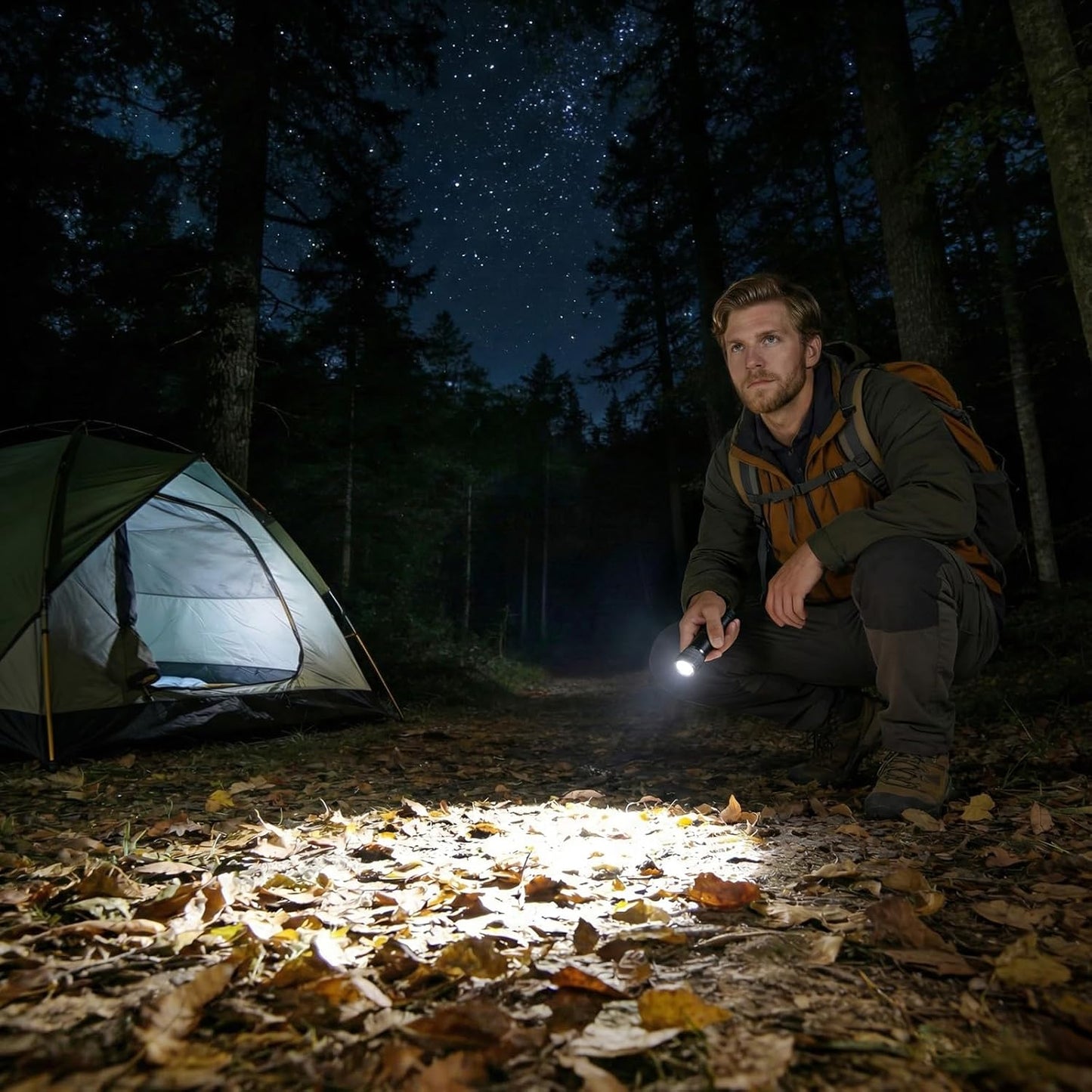 Flashlight, Waterproof Led Flashlight with 3AAA Battery Included, Ultra Bright XTE 3535LED Flash Light, LED Torch for Emergency Camping Hiking Dog Walking, Halloween, Christmas Gift-Giving